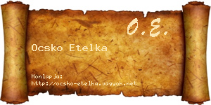 Ocsko Etelka névjegykártya